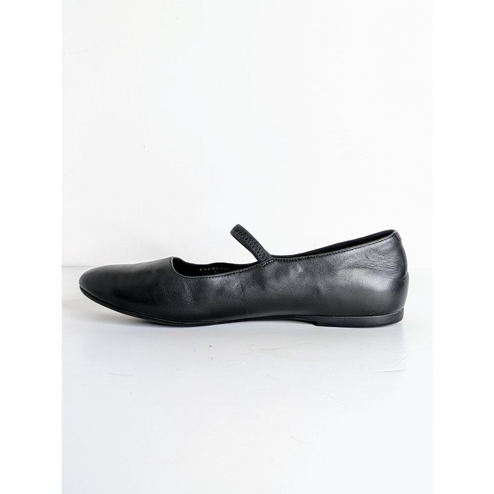 Everlane Black Leather Mary Jane Flats with Slim Strap - Picture 11 of 11